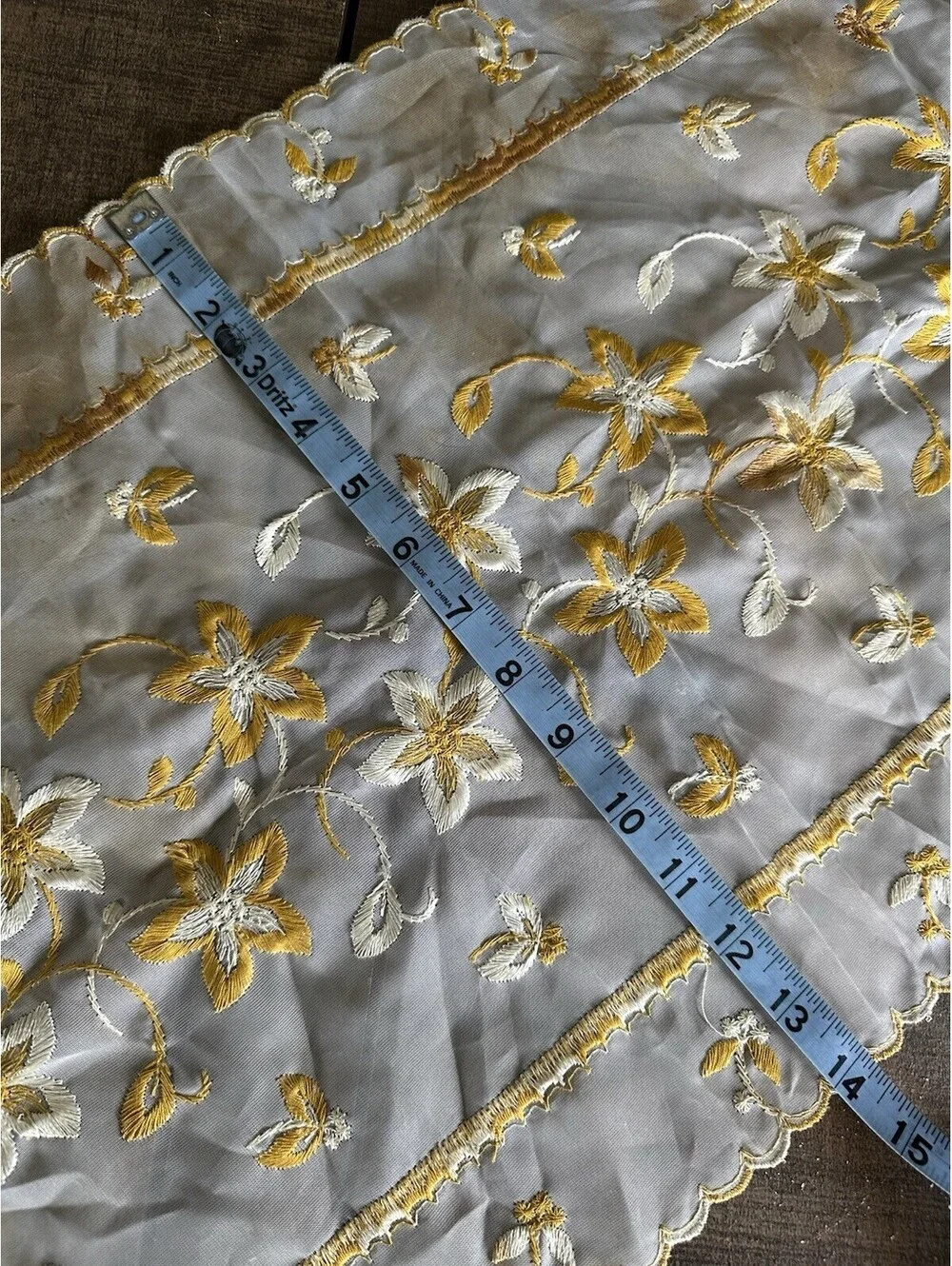 Vintage Embroidered Floral Table Runner